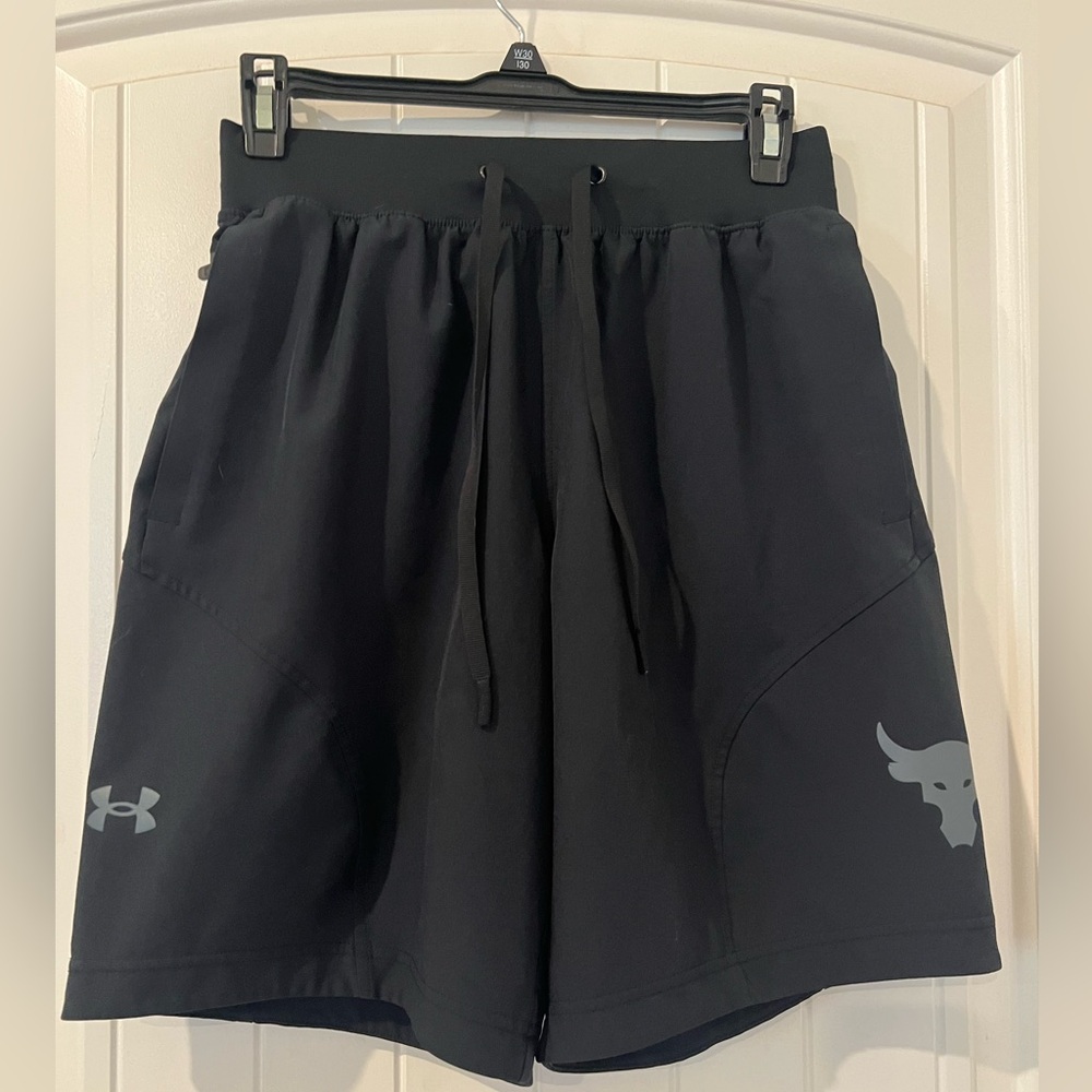 Under Armour Men's Project Rock Unstoppable Shorts in black.